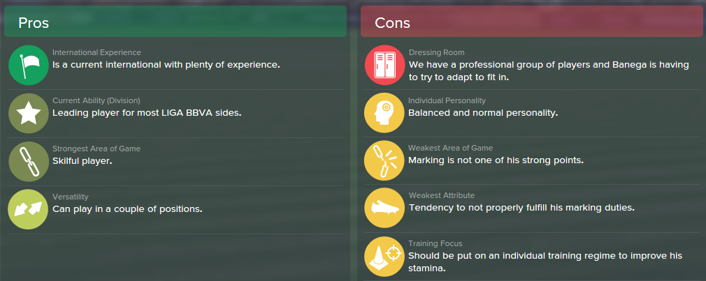 Ever Banega, FM15, FM 2015, Football Manager 2015, Scout Report, Pros & Cons
