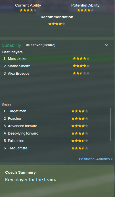 Marc Janko, FM15, FM 2015, Football Manager 2015, Scout Report, Current & Potential Ability