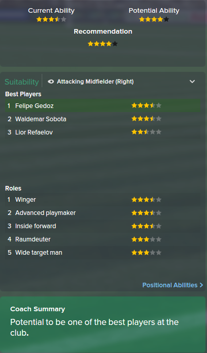 Felipe Gedoz, FM15, FM 2015, Football Manager 2015, Scout Report, Current & Potential Ability