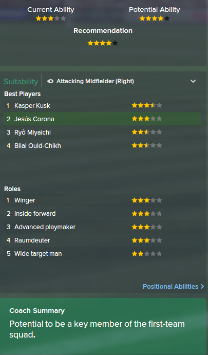Jesus Corona, FM15, FM 2015, Football Manager 2015, Scout Report, Current & Potential Ability