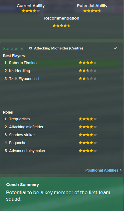 Roberto Firmino, FM15, FM 2015, Football Manager 2015, Scout Report, Current & Potential Ability