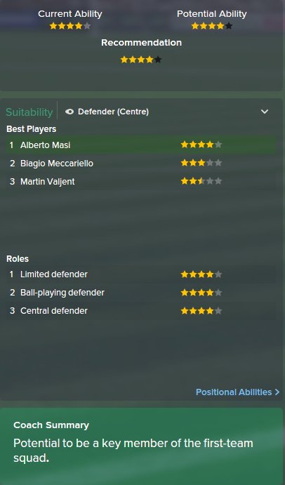Alberto Masi, FM15, FM 2015, Football Manager 2015, Scout Report, Current & Potential Ability