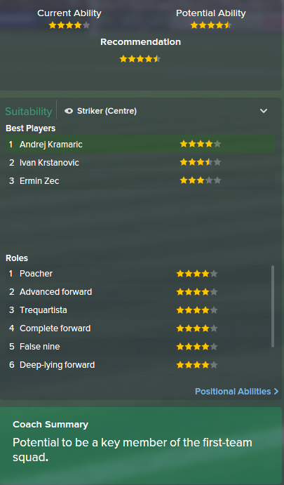 Andrej Kramaric, FM15, FM 2015, Football Manager 2015, Scout Report, Current & Potential Ability