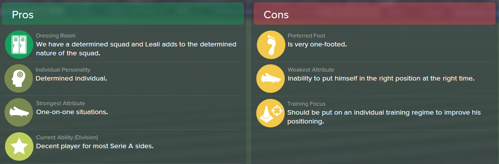 Nicola Leali, FM15, FM 2015, Football Manager 2015, Scout Report, Pros & Cons