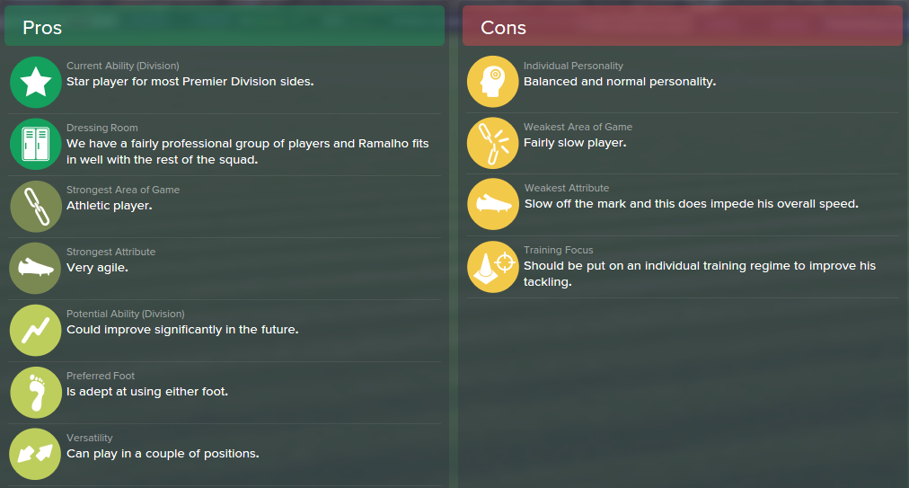Andre Ramalho, FM15, FM 2015, Football Manager 2015, Scout Report, Pros & Cons