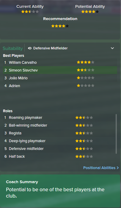 Simeon Slavchev, FM15, FM 2015, Football Manager 2015, Scout Report, Current & Potential Ability