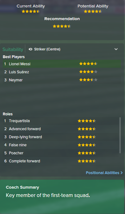 Lionel Messi, FM15, FM 2015, Football Manager 2015, Scout Report, Current & Potential Ability