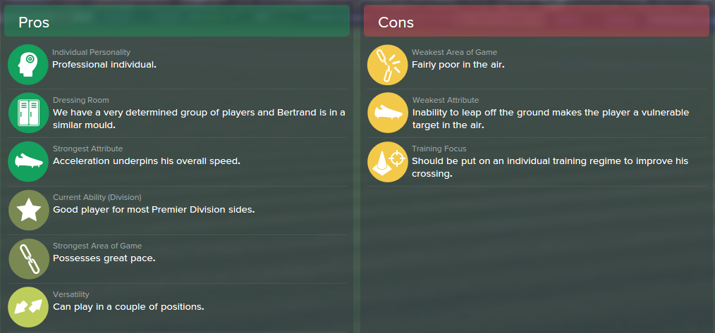 Ryan Bertrand, FM15, FM 2015, Football Manager 2015, Scout Report, Pros & Cons