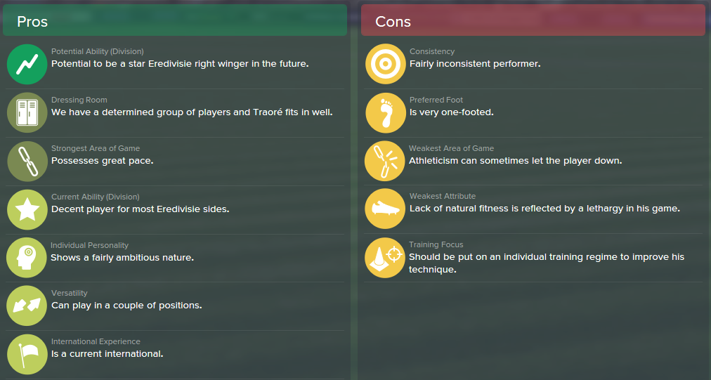 Bertrand Traore, FM15, FM 2015, Football Manager 2015, Scout Report, Pros & Cons