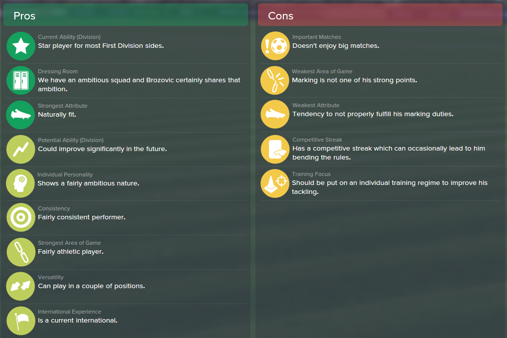Marcelo Brozovic, FM15, FM 2015, Football Manager 2015, Scout Report, Pros & Cons
